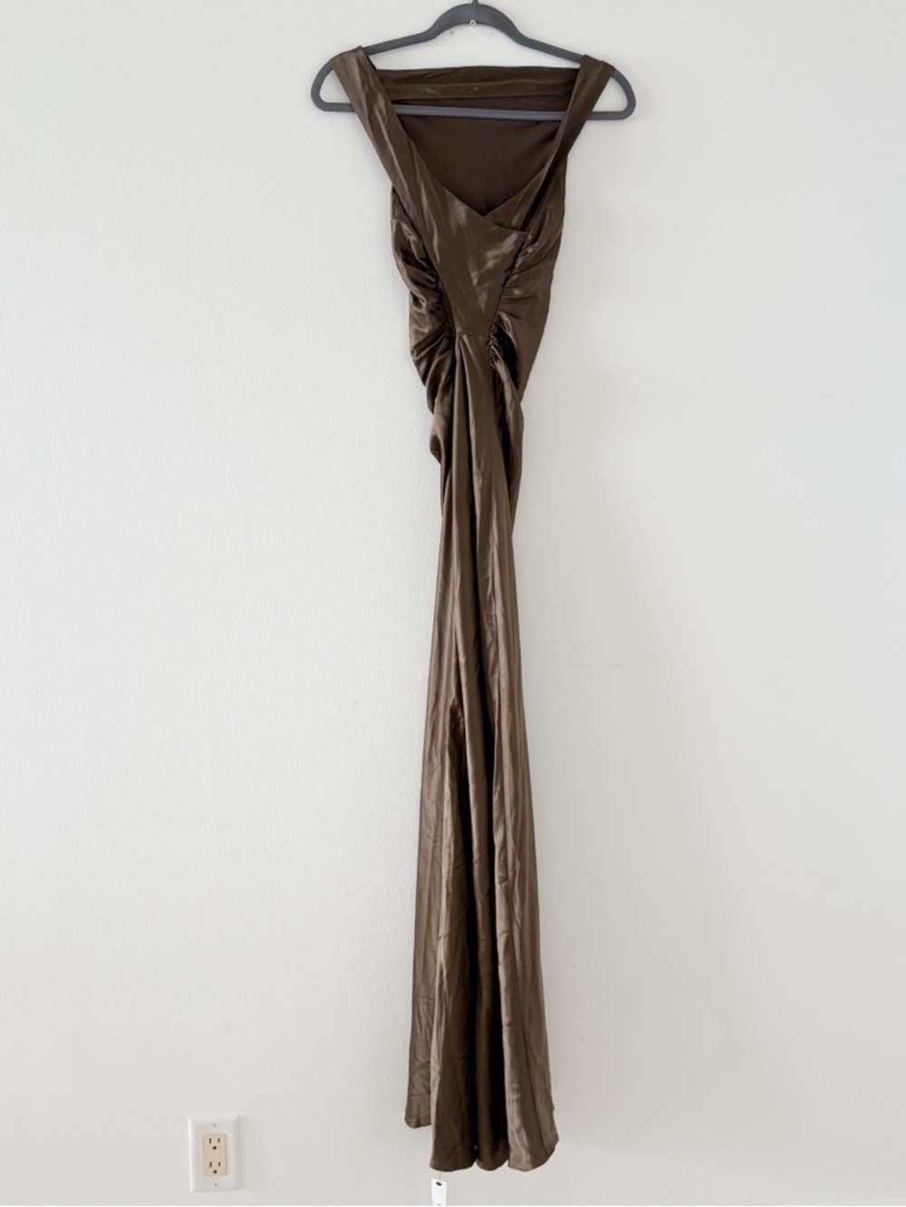 Reformation Anaiis Silk Dress in Morel - Picture 5 of 8